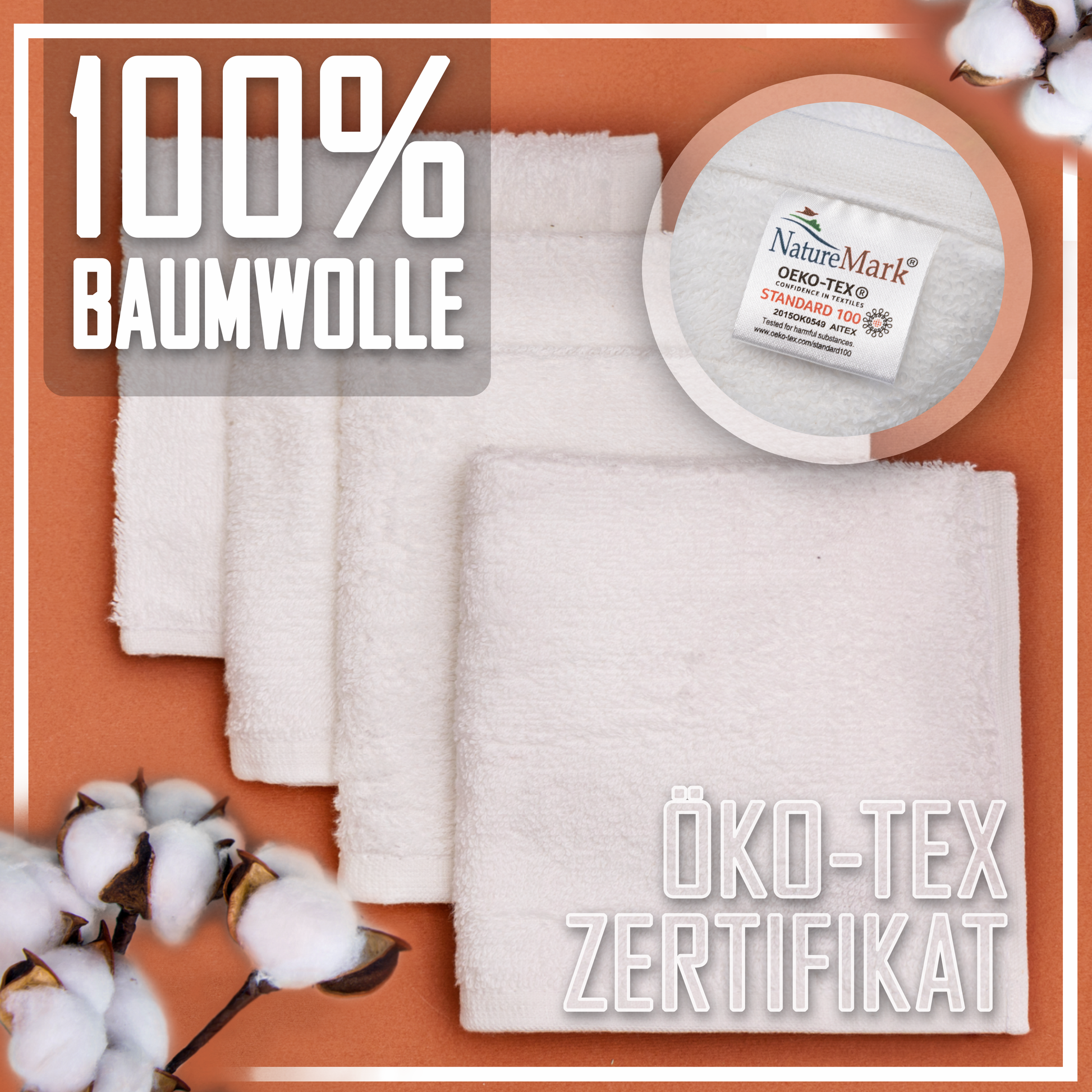 Frottier Seiftücher 10er Pack 30x30cm, 100% Baumwolle