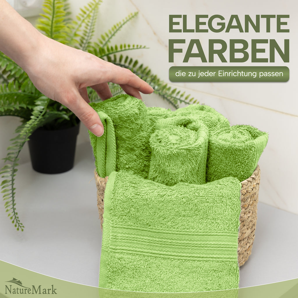 NatureMark Gästetücher – 12er Pack (30x50 cm), 100% Baumwolle, Oeko-Tex Zertifiziert, weich, saugfähig und pflegeleicht – Für Bad, Gäste & Spa – Anthrazit/Grau
