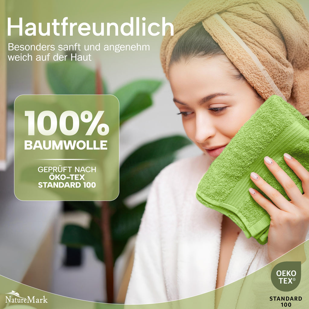 NatureMark Gästetücher – 12er Pack (30x50 cm), 100% Baumwolle, Oeko-Tex Zertifiziert, weich, saugfähig und pflegeleicht – Für Bad, Gäste & Spa – Anthrazit/Grau