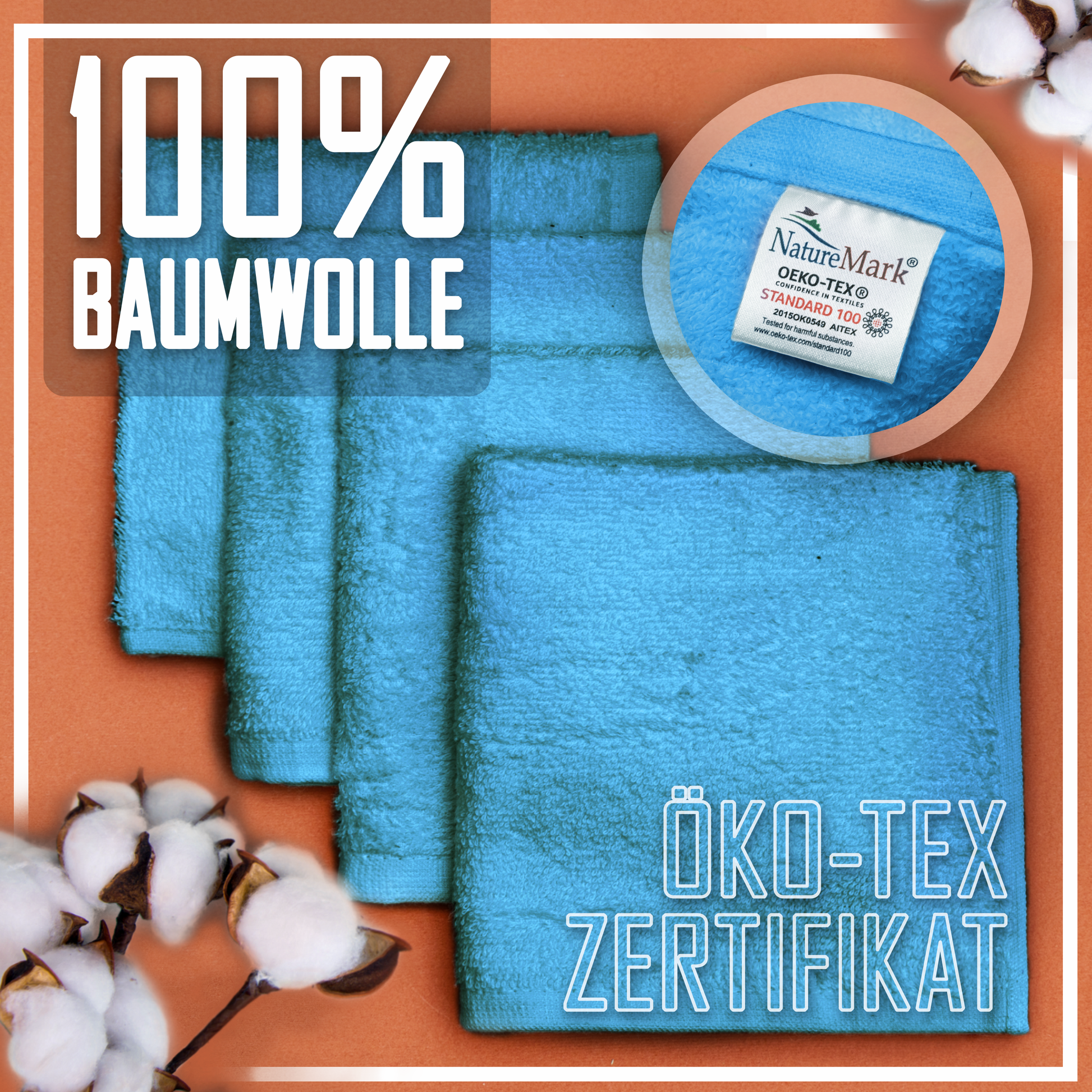 Frottier Seiftücher 10er Pack 30x30cm, 100% Baumwolle