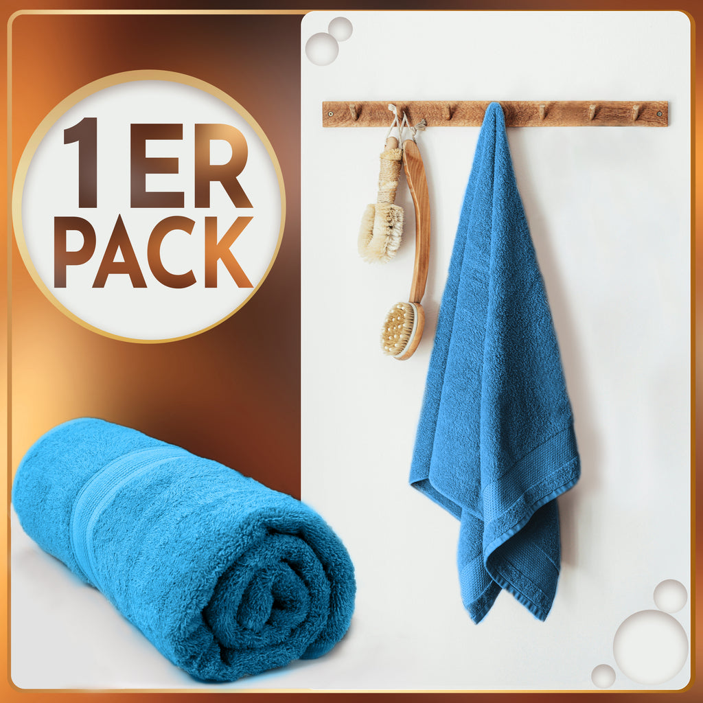 NatureMark 2er Pack SAUNATÜCHER Premium Qualität 80x200cm SAUNATUCH Sauna-Handtuch 100% Baumwolle Farbe: Schwarz