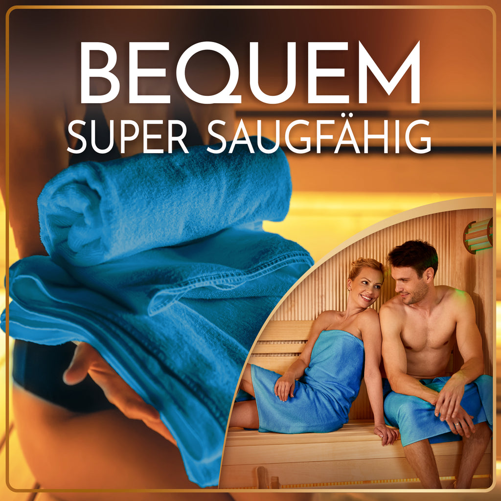 NatureMark 2er Pack SAUNATÜCHER Premium Qualität 80x200cm SAUNATUCH Sauna-Handtuch 100% Baumwolle Farbe: Schwarz