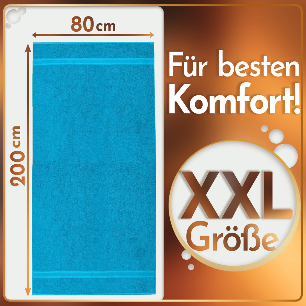 NatureMark 2er Pack SAUNATÜCHER Premium Qualität 80x200cm SAUNATUCH Sauna-Handtuch 100% Baumwolle Farbe: Schwarz