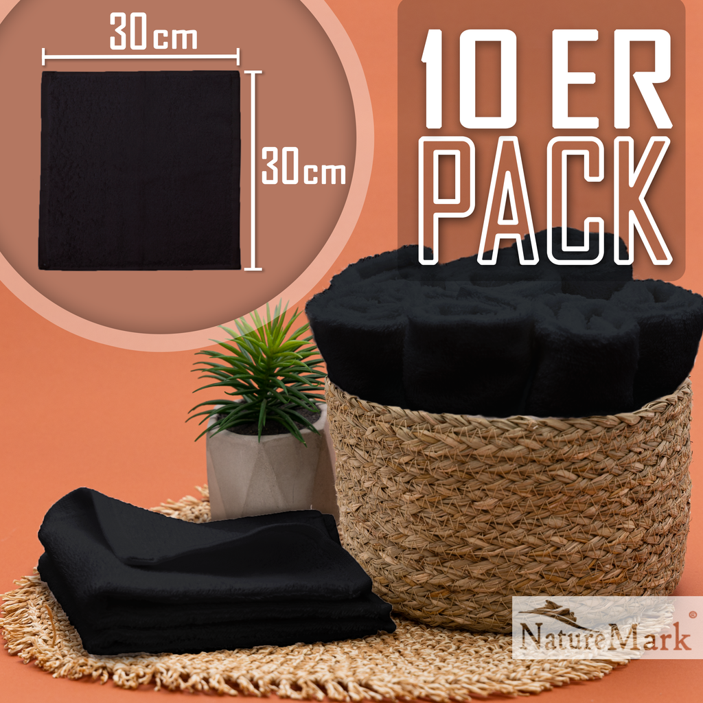 Frottier Seiftücher 10er Pack 30x30cm, 100% Baumwolle