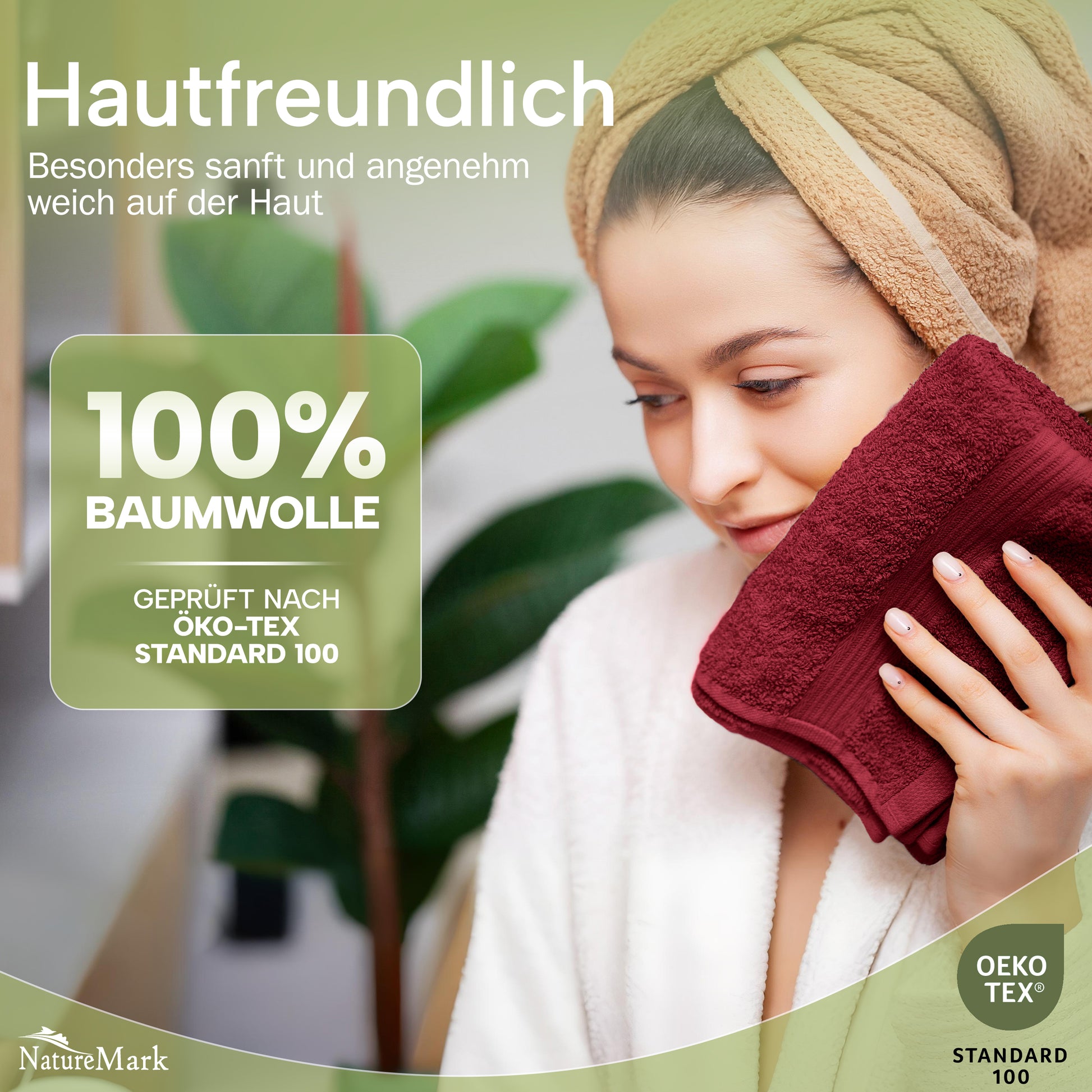 NatureMark Gästetücher – 12er Pack (30x50 cm), 100% Baumwolle, Oeko-Tex Zertifiziert, weich, saugfähig und pflegeleicht – Für Bad, Gäste & Spa – Anthrazit/Grau