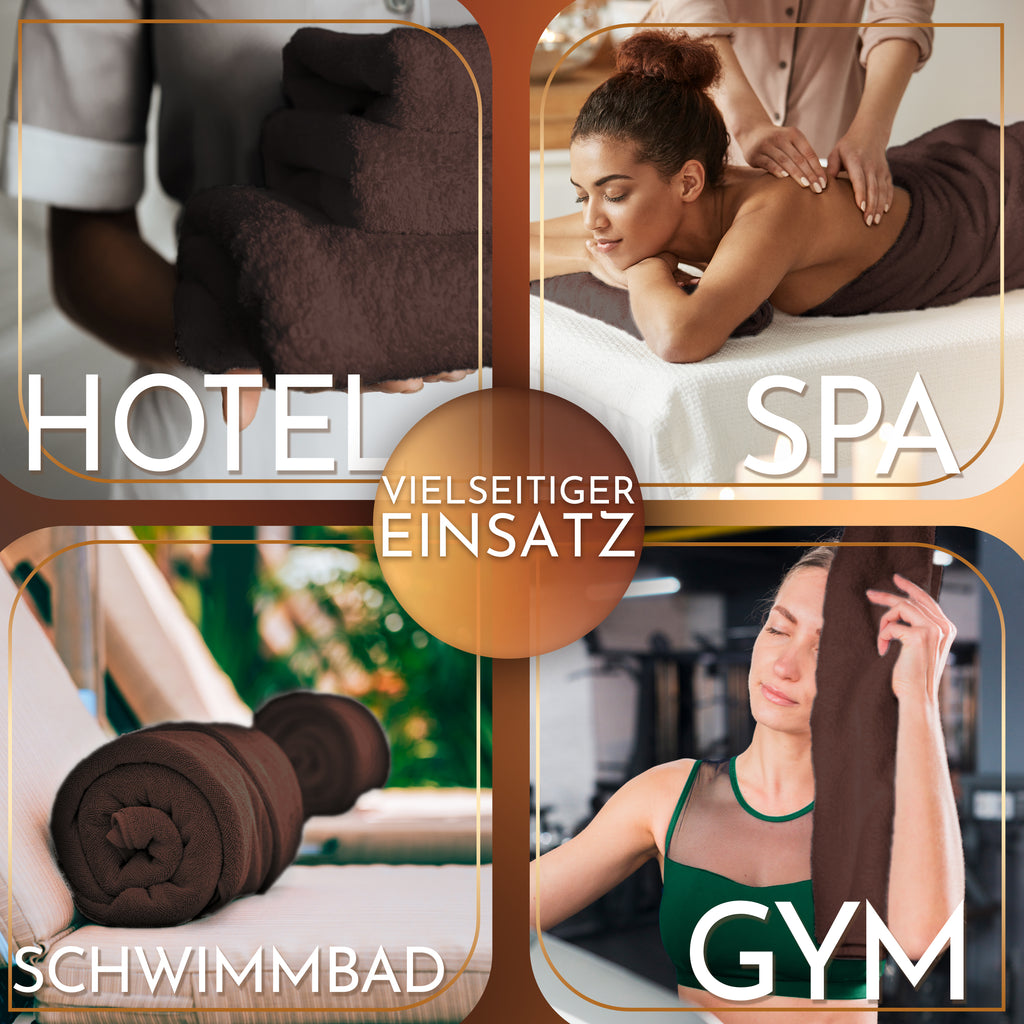 NatureMark 2er Pack SAUNATÜCHER Premium Qualität 80x200cm SAUNATUCH Sauna-Handtuch 100% Baumwolle Farbe: Schwarz