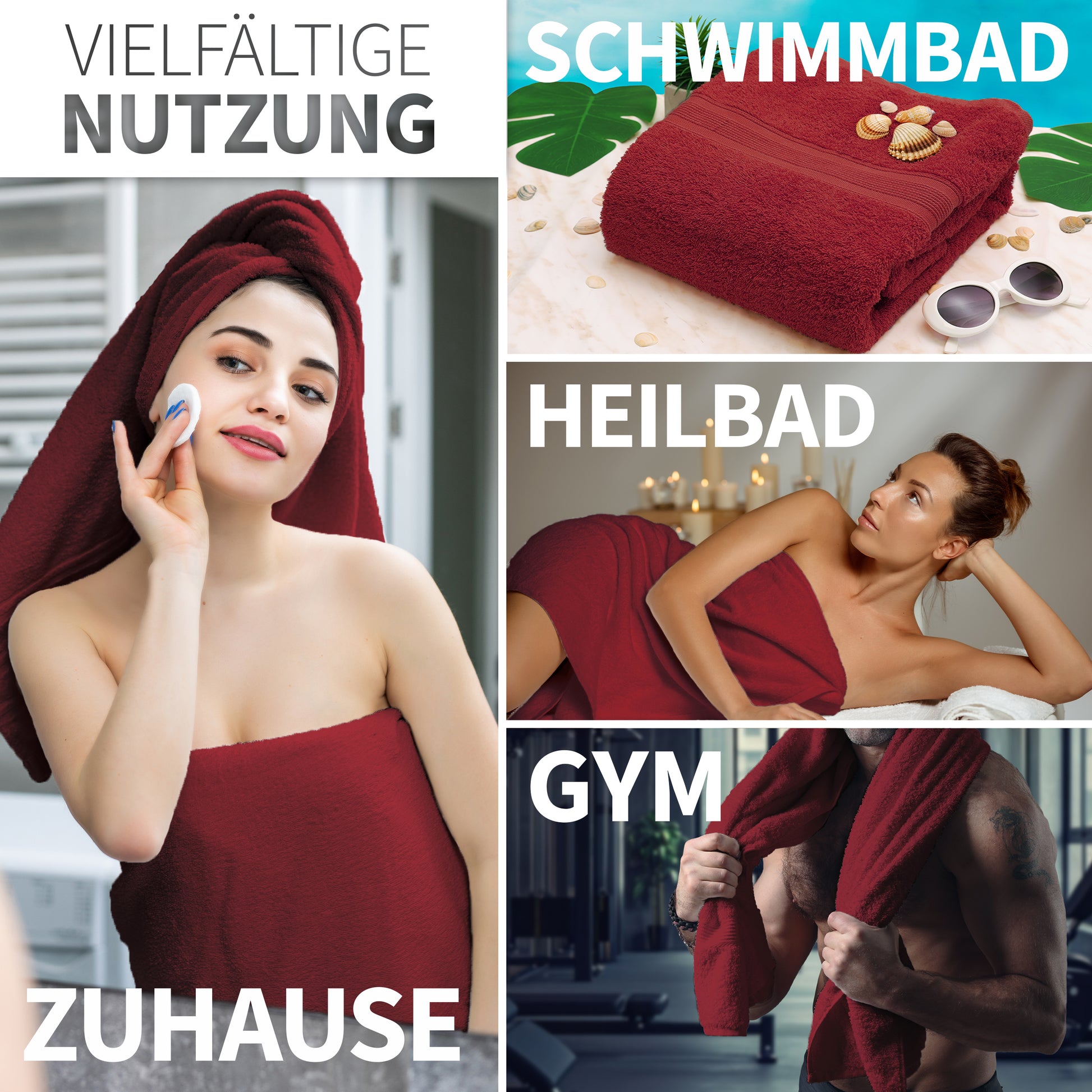 NatureMark 2er Pack DUSCHTÜCHER Premium Qualität 70x140cm DUSCHTUCH Dusch-Handtuch Doppelpack