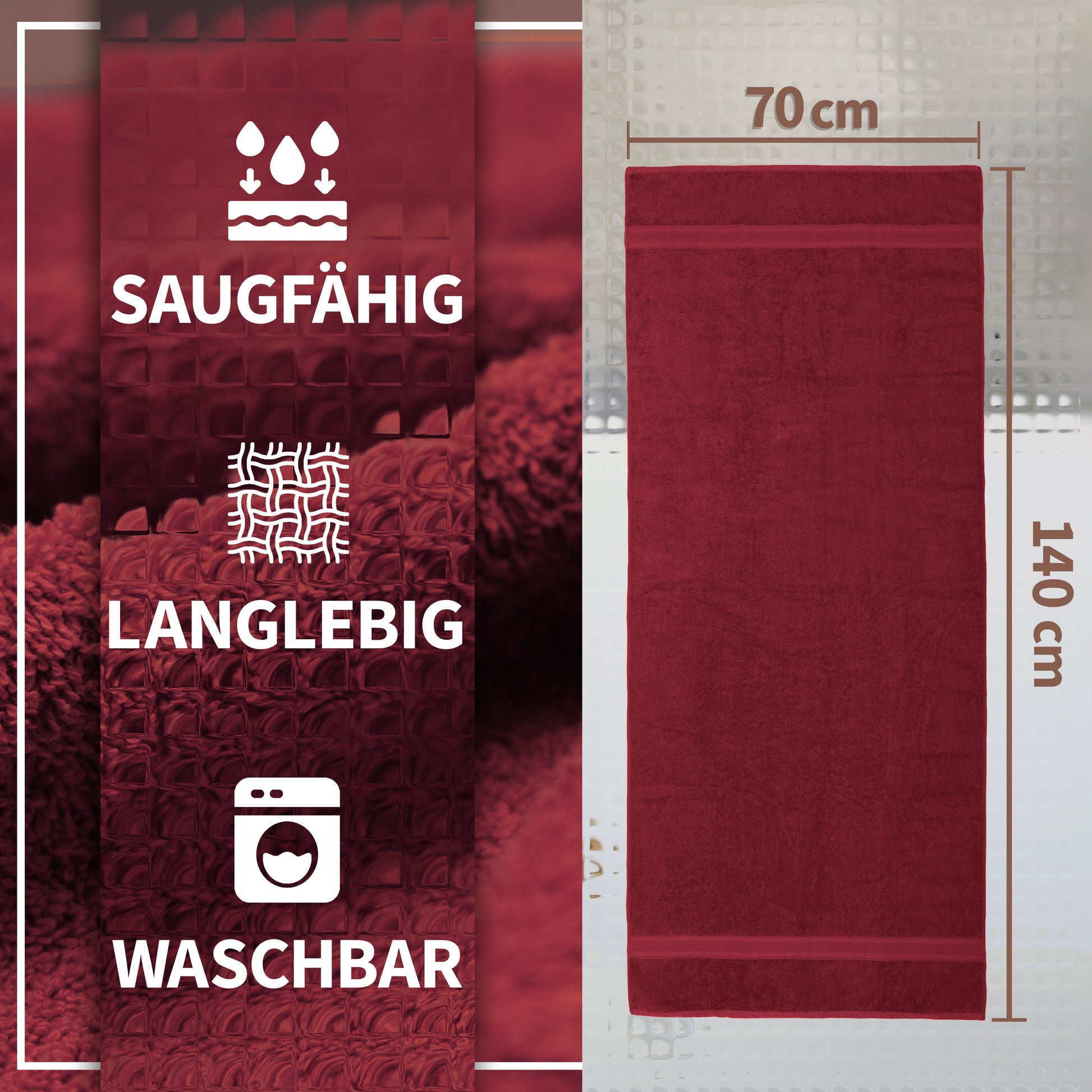 NatureMark 2er Pack DUSCHTÜCHER Premium Qualität 70x140cm DUSCHTUCH Dusch-Handtuch Doppelpack