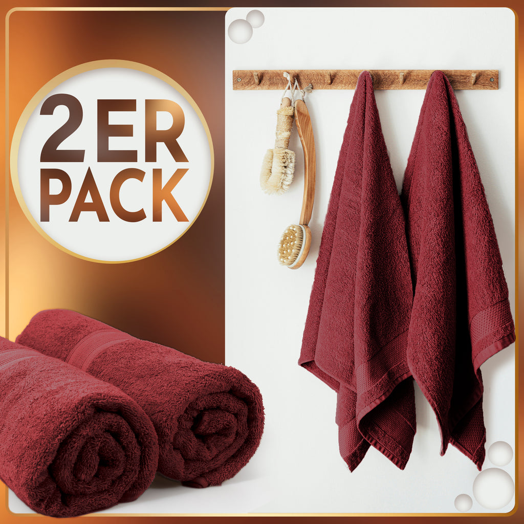 NatureMark 2er Pack SAUNATÜCHER Premium Qualität 80x200cm SAUNATUCH Sauna-Handtuch 100% Baumwolle Farbe: Schwarz