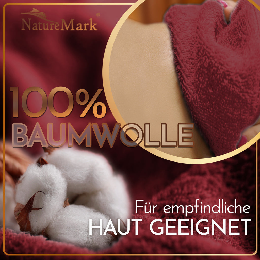NatureMark 2er Pack SAUNATÜCHER Premium Qualität 80x200cm SAUNATUCH Sauna-Handtuch 100% Baumwolle Farbe: Schwarz