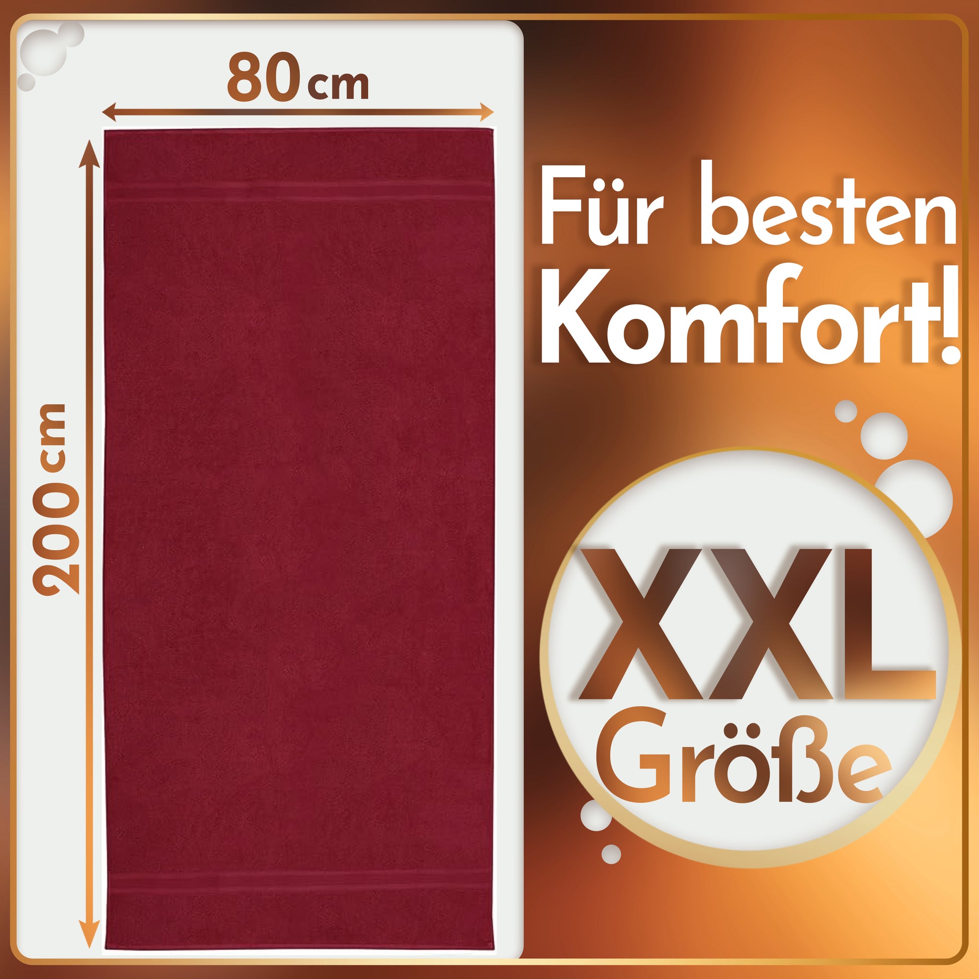 NatureMark 2er Pack SAUNATÜCHER Premium Qualität 80x200cm SAUNATUCH Sauna-Handtuch 100% Baumwolle Farbe: Schwarz