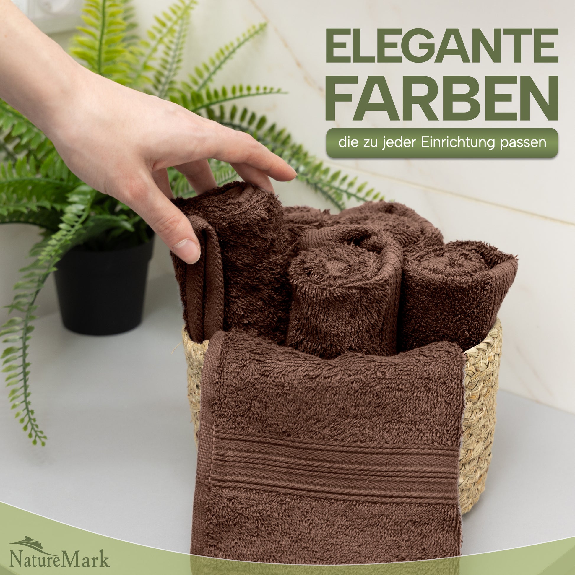 NatureMark Gästetücher – 12er Pack (30x50 cm), 100% Baumwolle, Oeko-Tex Zertifiziert, weich, saugfähig und pflegeleicht – Für Bad, Gäste & Spa – Anthrazit/Grau