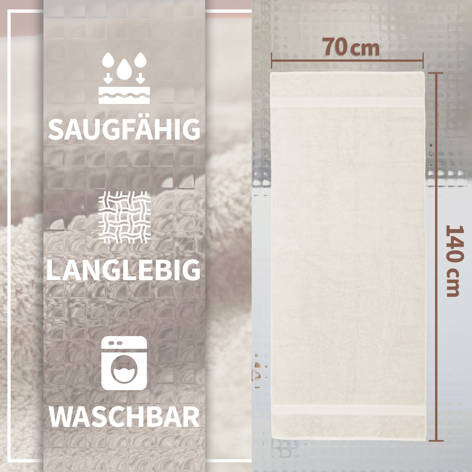 NatureMark 2er Pack DUSCHTÜCHER Premium Qualität 70x140cm DUSCHTUCH Dusch-Handtuch Doppelpack