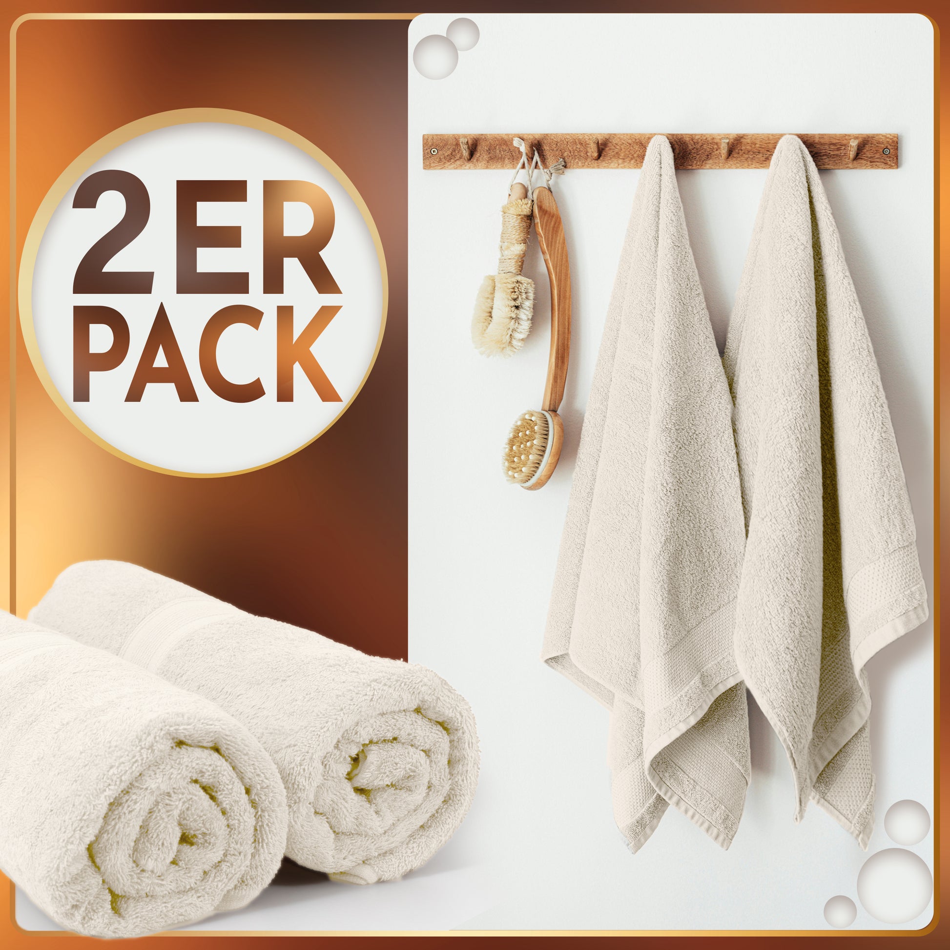 NatureMark 2er Pack SAUNATÜCHER Premium Qualität 80x200cm SAUNATUCH Sauna-Handtuch 100% Baumwolle Farbe: Schwarz