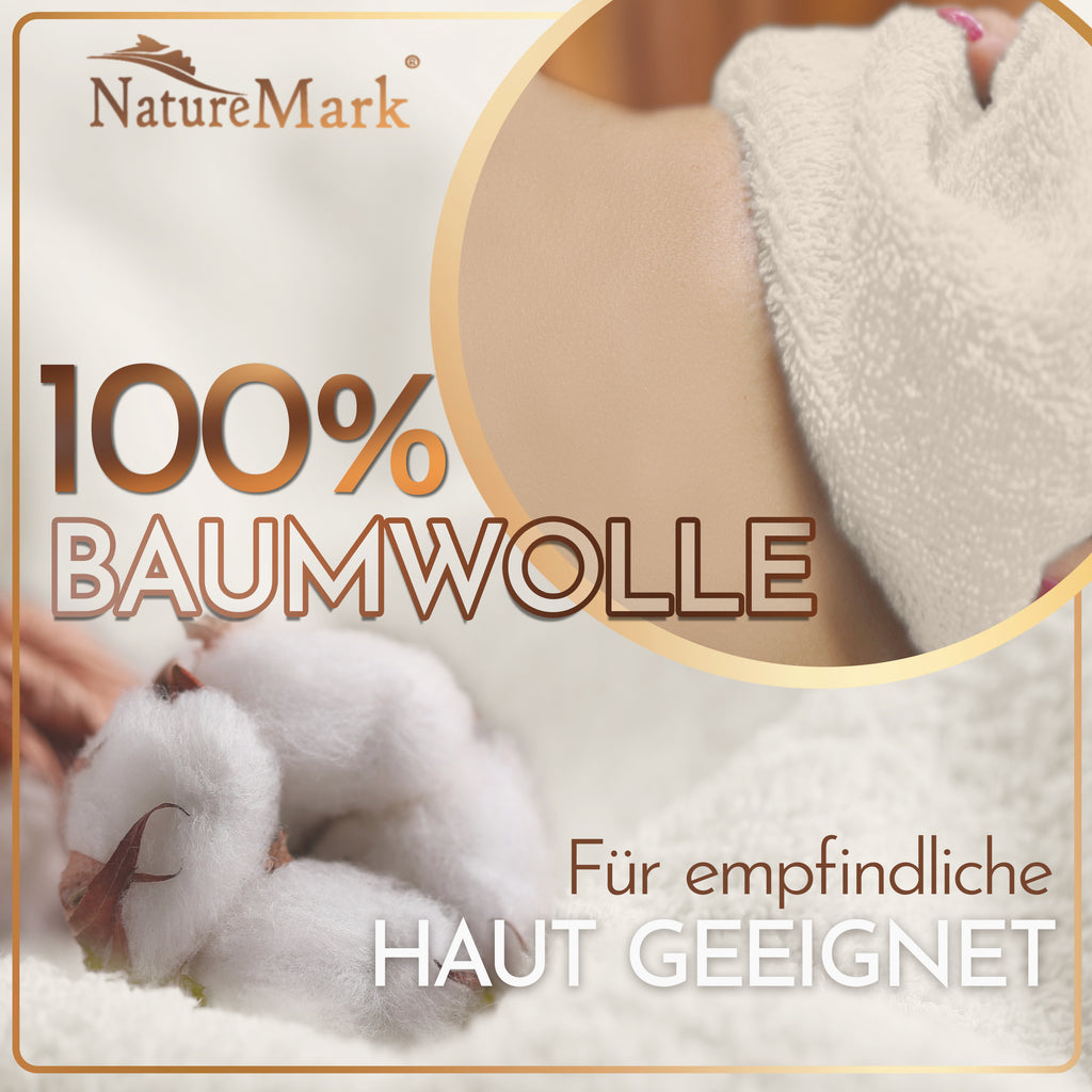 NatureMark 2er Pack SAUNATÜCHER Premium Qualität 80x200cm SAUNATUCH Sauna-Handtuch 100% Baumwolle Farbe: Schwarz