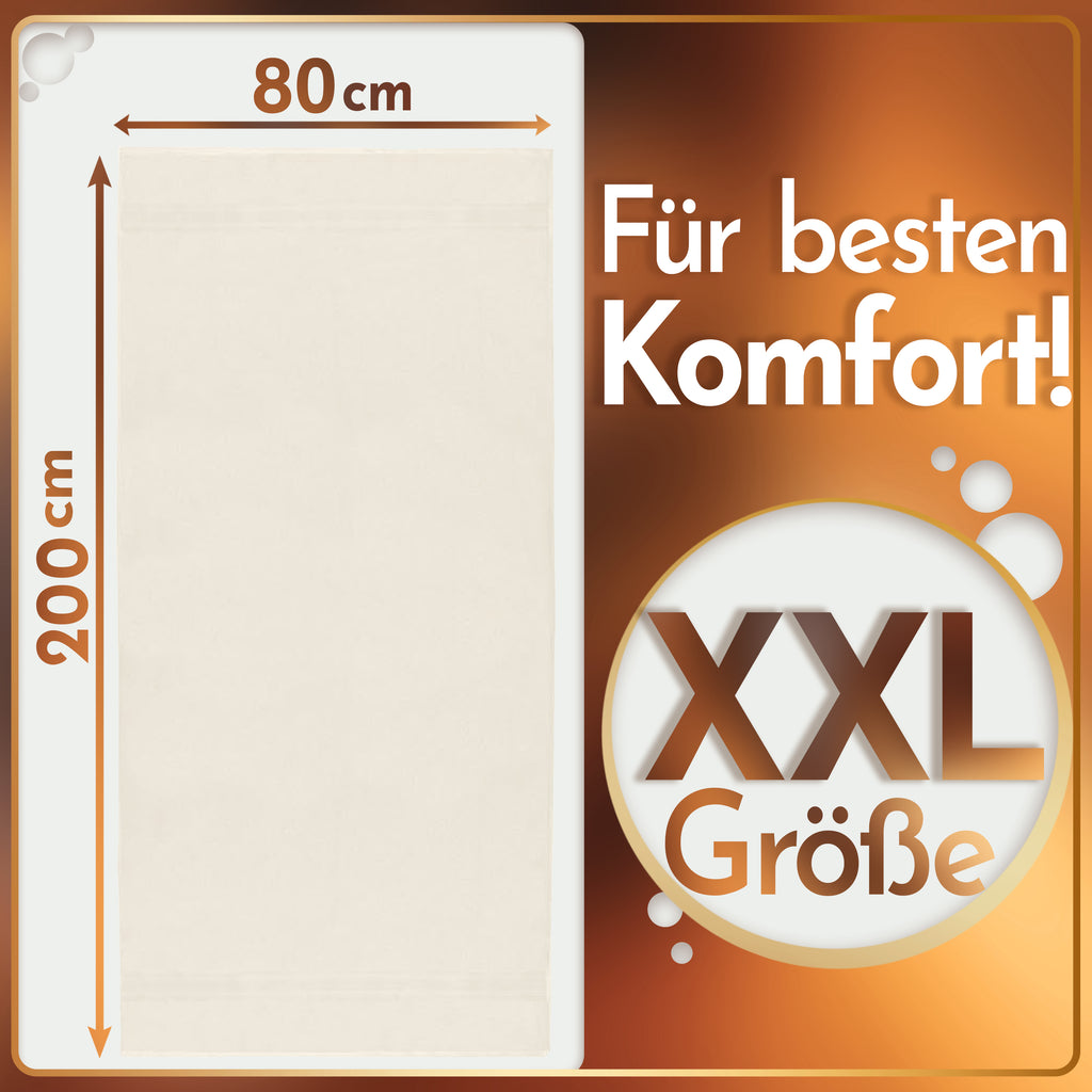 NatureMark 2er Pack SAUNATÜCHER Premium Qualität 80x200cm SAUNATUCH Sauna-Handtuch 100% Baumwolle Farbe: Schwarz