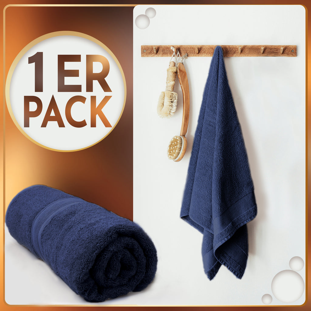 NatureMark 2er Pack SAUNATÜCHER Premium Qualität 80x200cm SAUNATUCH Sauna-Handtuch 100% Baumwolle Farbe: Schwarz