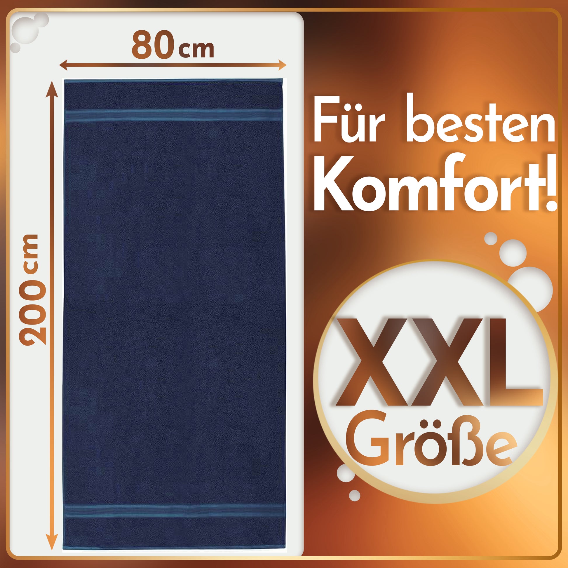 NatureMark 2er Pack SAUNATÜCHER Premium Qualität 80x200cm SAUNATUCH Sauna-Handtuch 100% Baumwolle Farbe: Schwarz