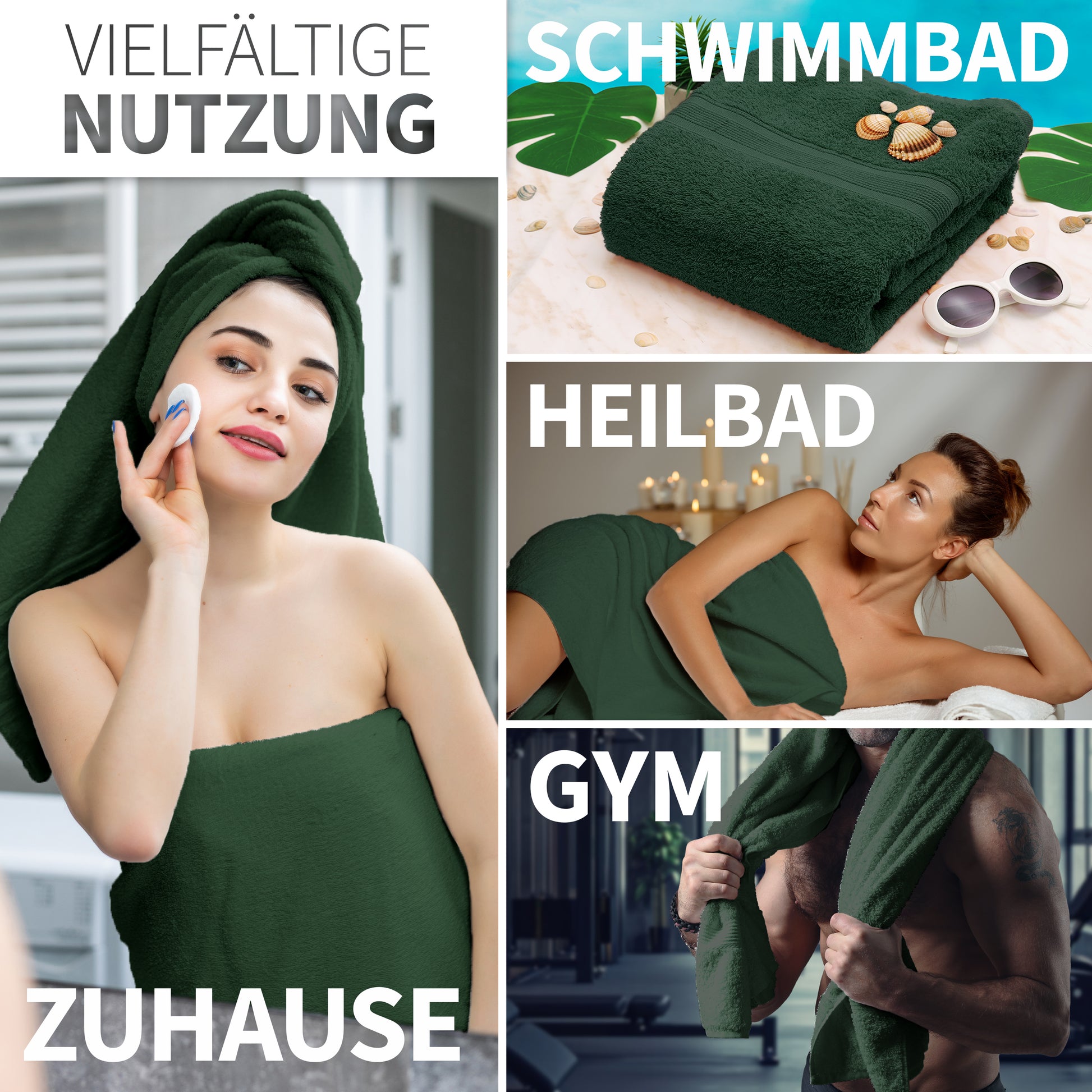 NatureMark 2er Pack DUSCHTÜCHER Premium Qualität 70x140cm DUSCHTUCH Dusch-Handtuch Doppelpack