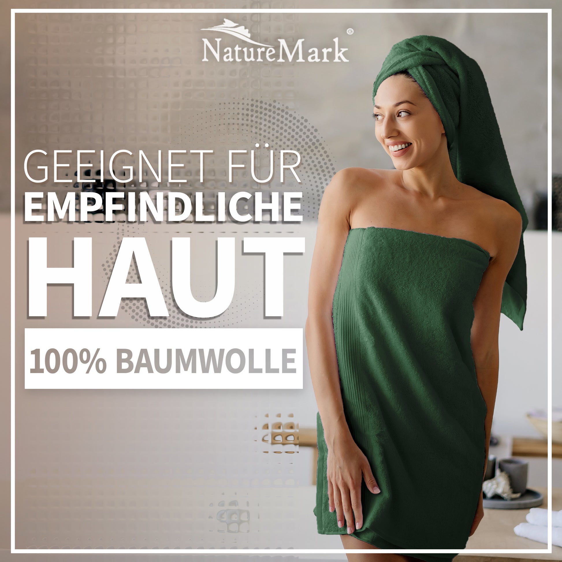 NatureMark 2er Pack DUSCHTÜCHER Premium Qualität 70x140cm DUSCHTUCH Dusch-Handtuch Doppelpack
