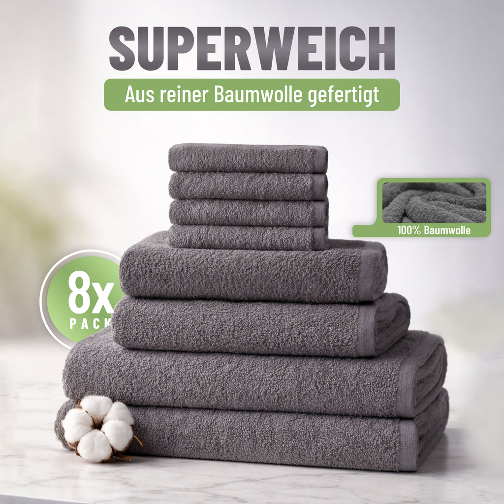 8er Frottier Handtuch Set