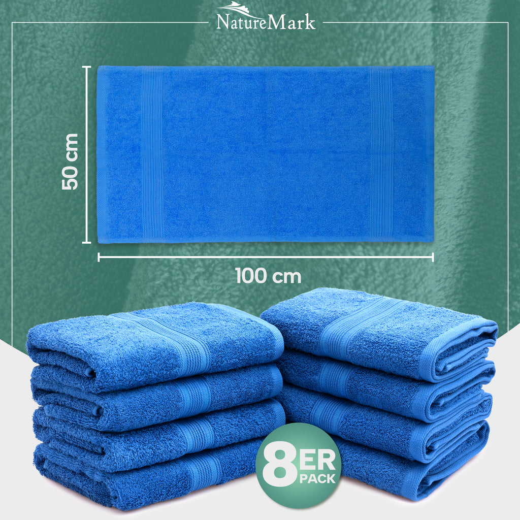 Frottier Handtücher 8er Pack 50x100cm, 100% Baumwolle