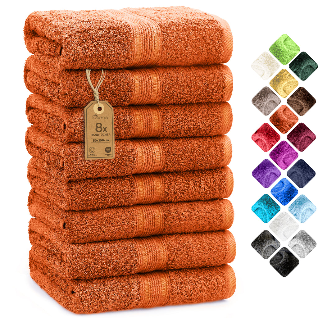 Frottier Handtücher 8er Pack 50x100cm, 100% Baumwolle