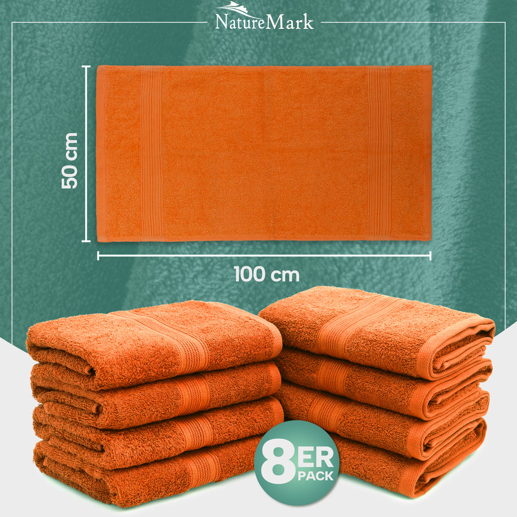 Frottier Handtücher 8er Pack 50x100cm, 100% Baumwolle