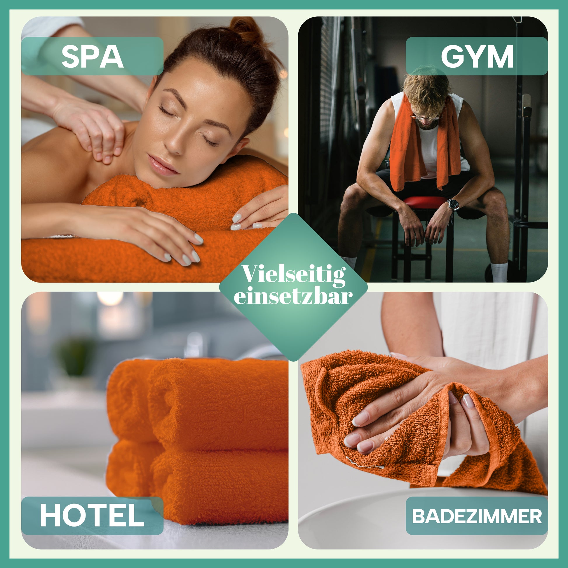 Frottier Handtücher 8er Pack 50x100cm, 100% Baumwolle