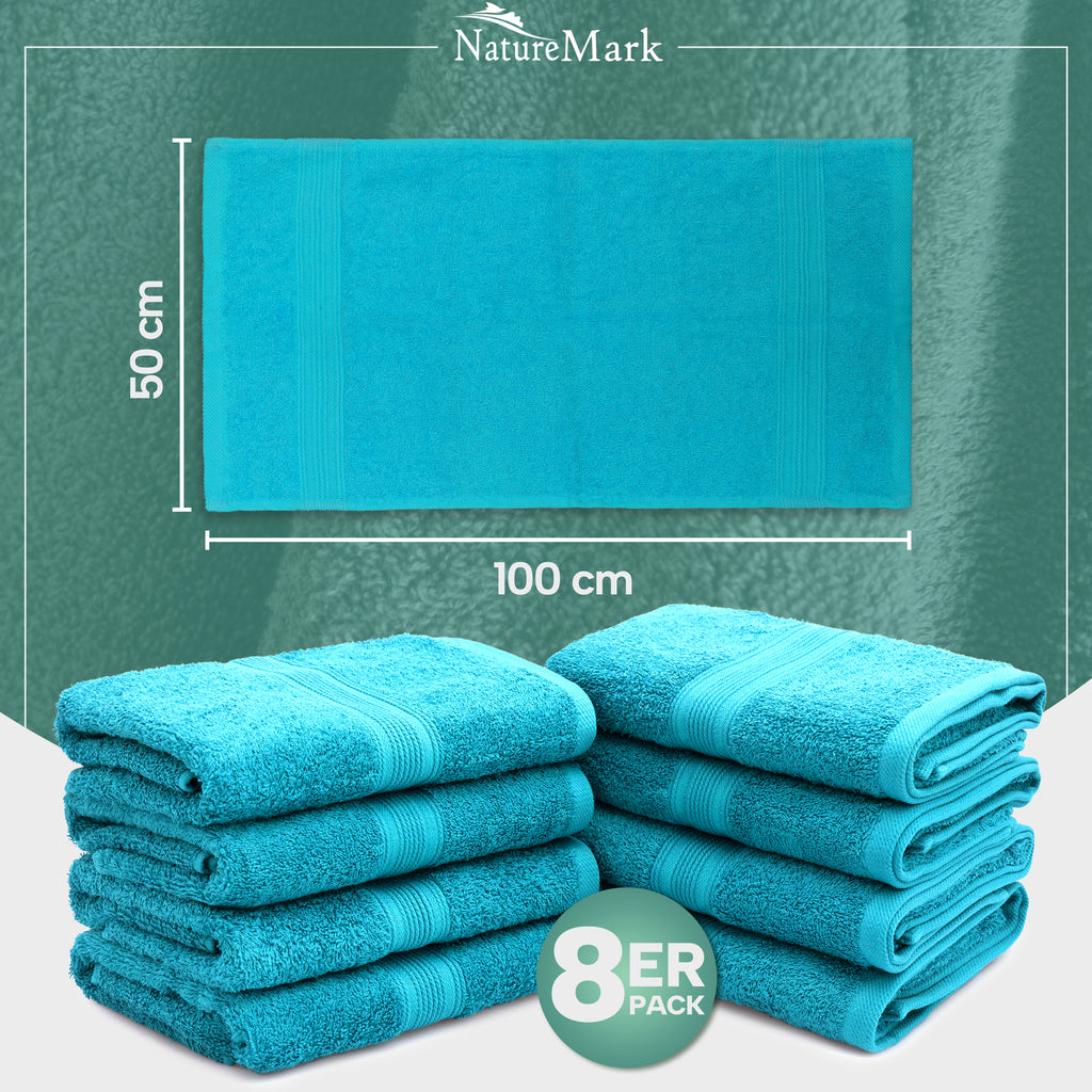 Frottier Handtücher 8er Pack 50x100cm, 100% Baumwolle
