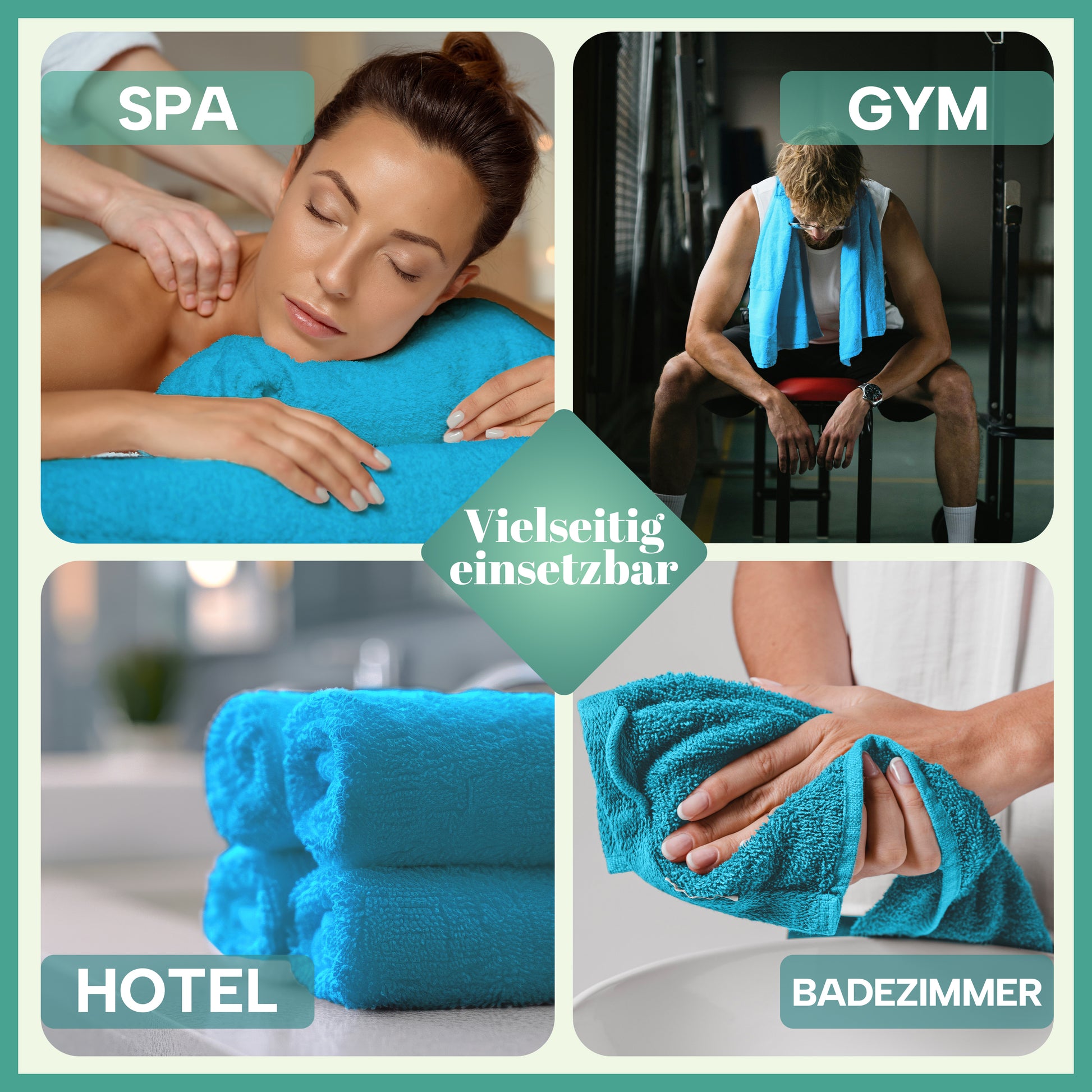 Frottier Handtücher 8er Pack 50x100cm, 100% Baumwolle