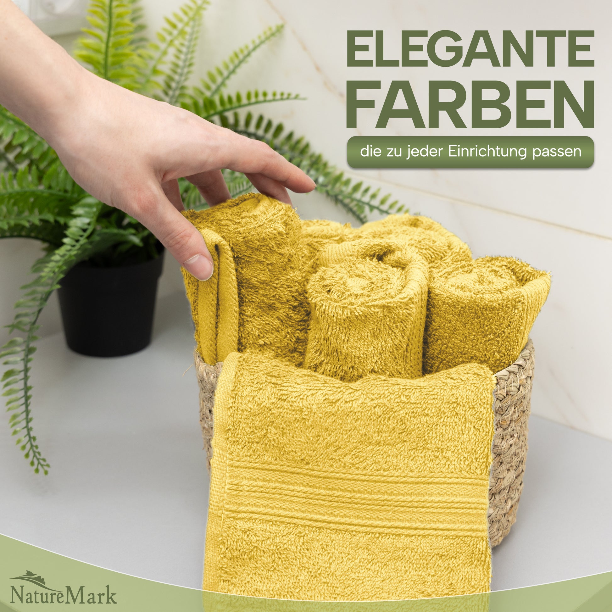 NatureMark Gästetücher – 12er Pack (30x50 cm), 100% Baumwolle, Oeko-Tex Zertifiziert, weich, saugfähig und pflegeleicht – Für Bad, Gäste & Spa – Anthrazit/Grau
