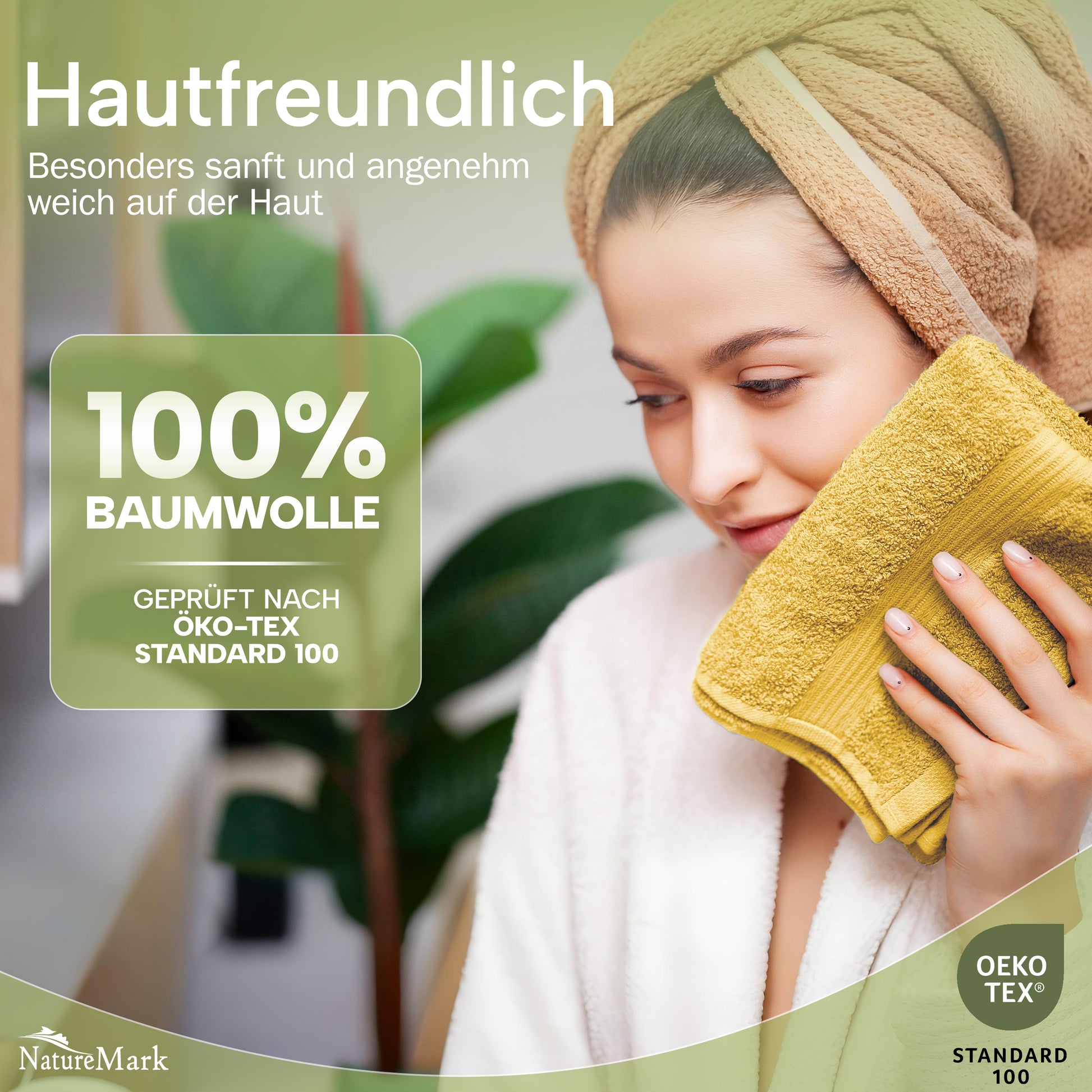 NatureMark Gästetücher – 12er Pack (30x50 cm), 100% Baumwolle, Oeko-Tex Zertifiziert, weich, saugfähig und pflegeleicht – Für Bad, Gäste & Spa – Anthrazit/Grau