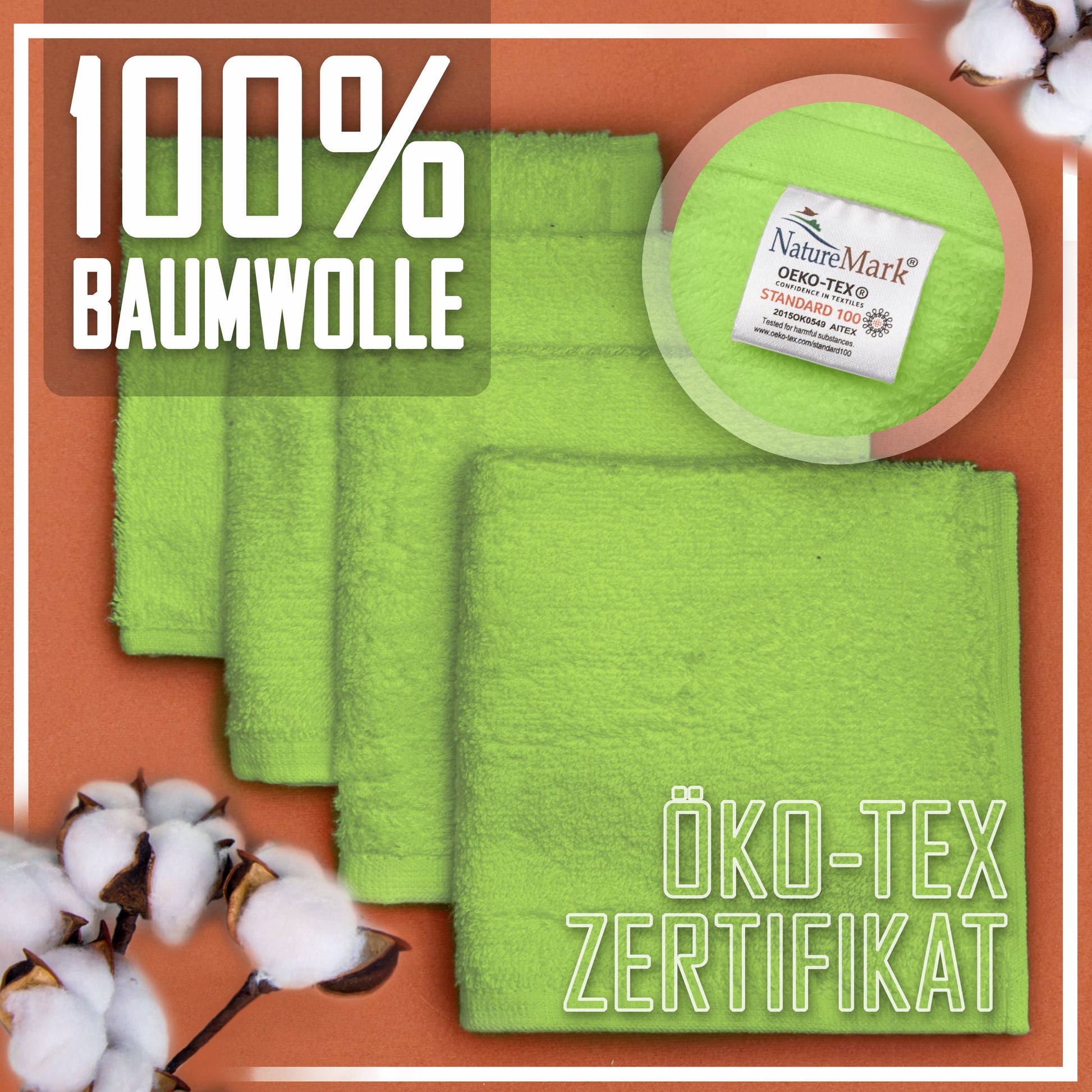 Frottier Seiftücher 10er Pack 30x30cm, 100% Baumwolle