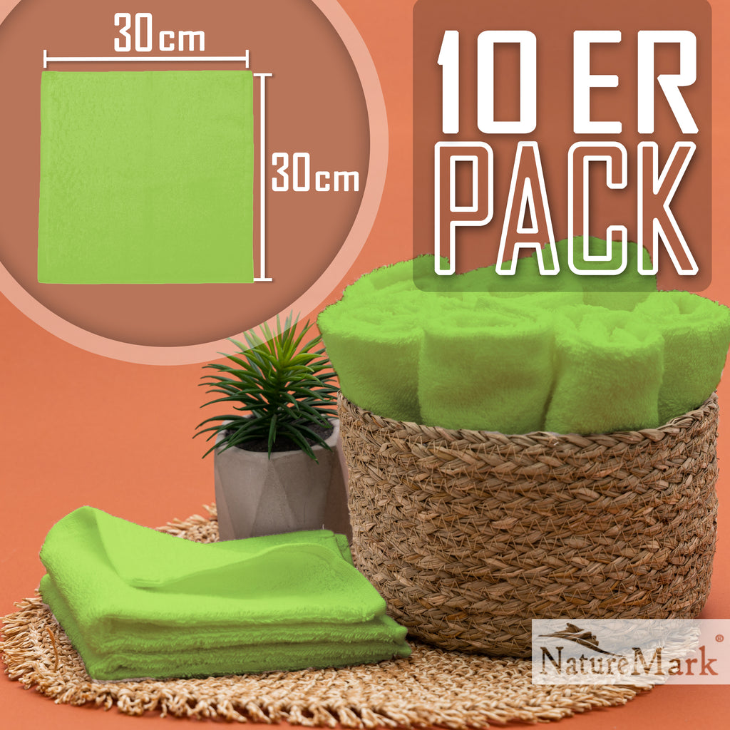 Frottier Seiftücher 10er Pack 30x30cm, 100% Baumwolle