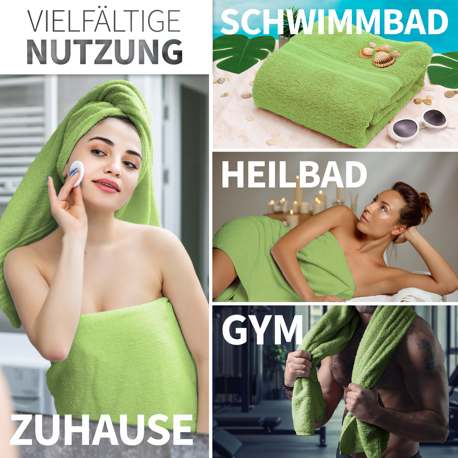 NatureMark 2er Pack DUSCHTÜCHER Premium Qualität 70x140cm DUSCHTUCH Dusch-Handtuch Doppelpack