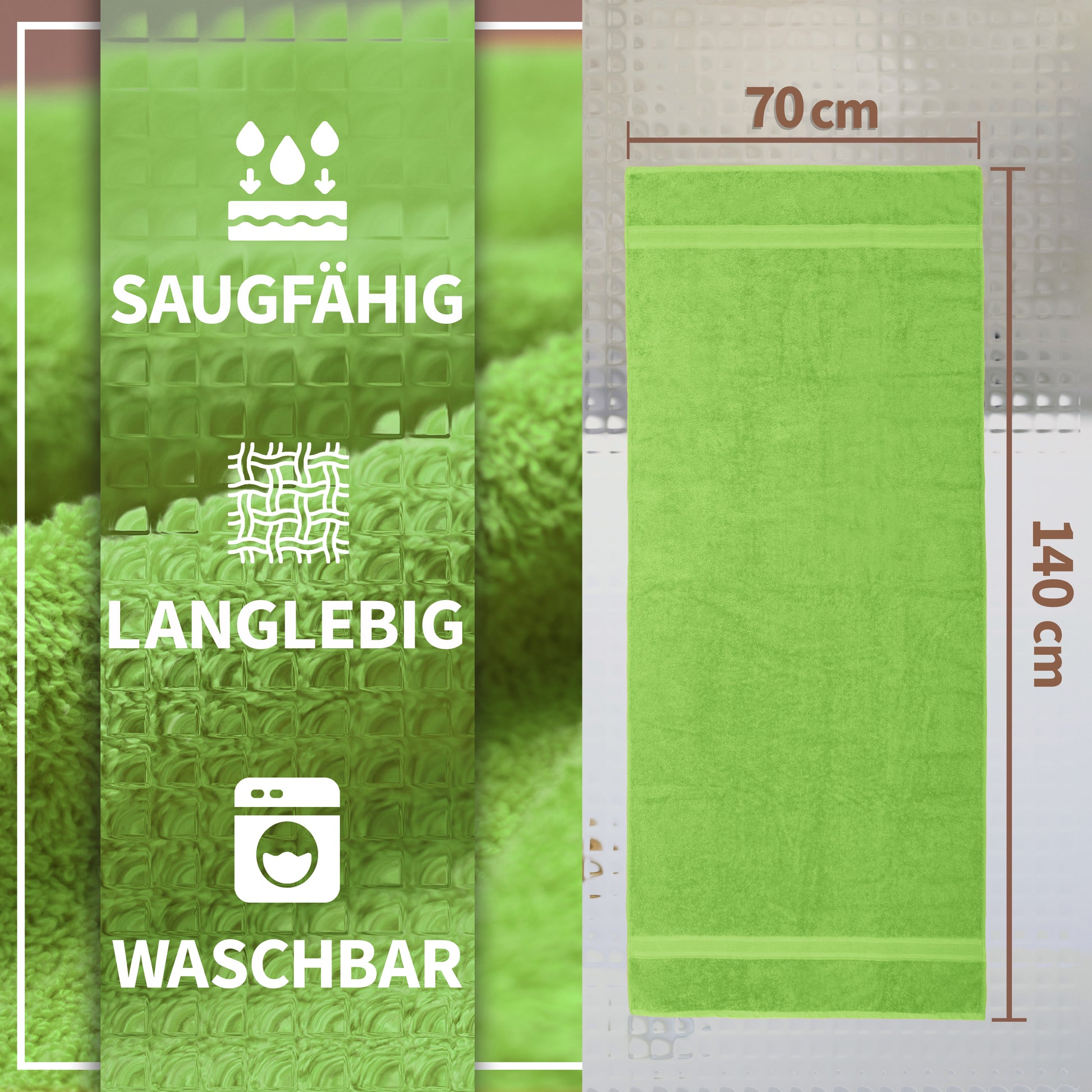 NatureMark 2er Pack DUSCHTÜCHER Premium Qualität 70x140cm DUSCHTUCH Dusch-Handtuch Doppelpack
