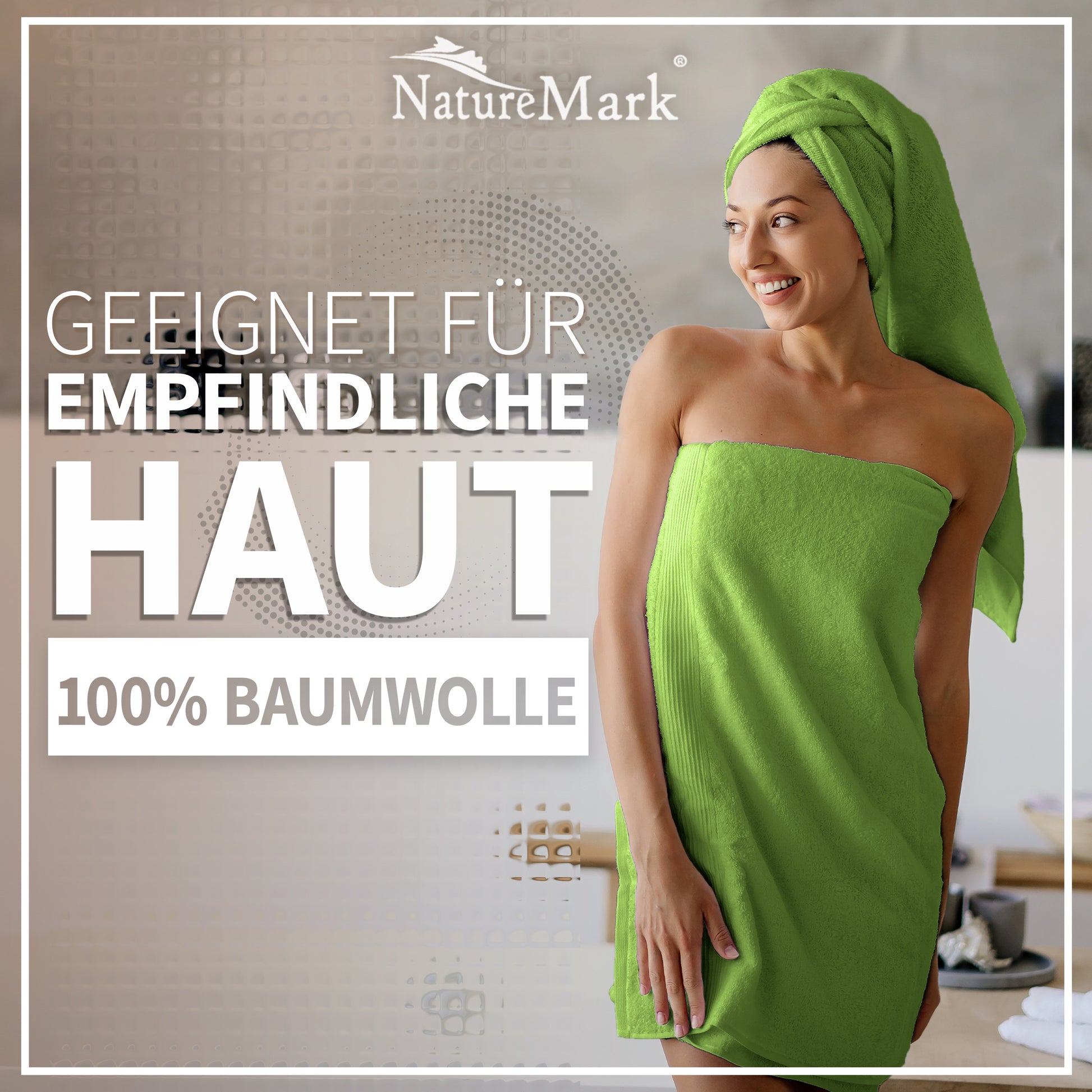 NatureMark 2er Pack DUSCHTÜCHER Premium Qualität 70x140cm DUSCHTUCH Dusch-Handtuch Doppelpack