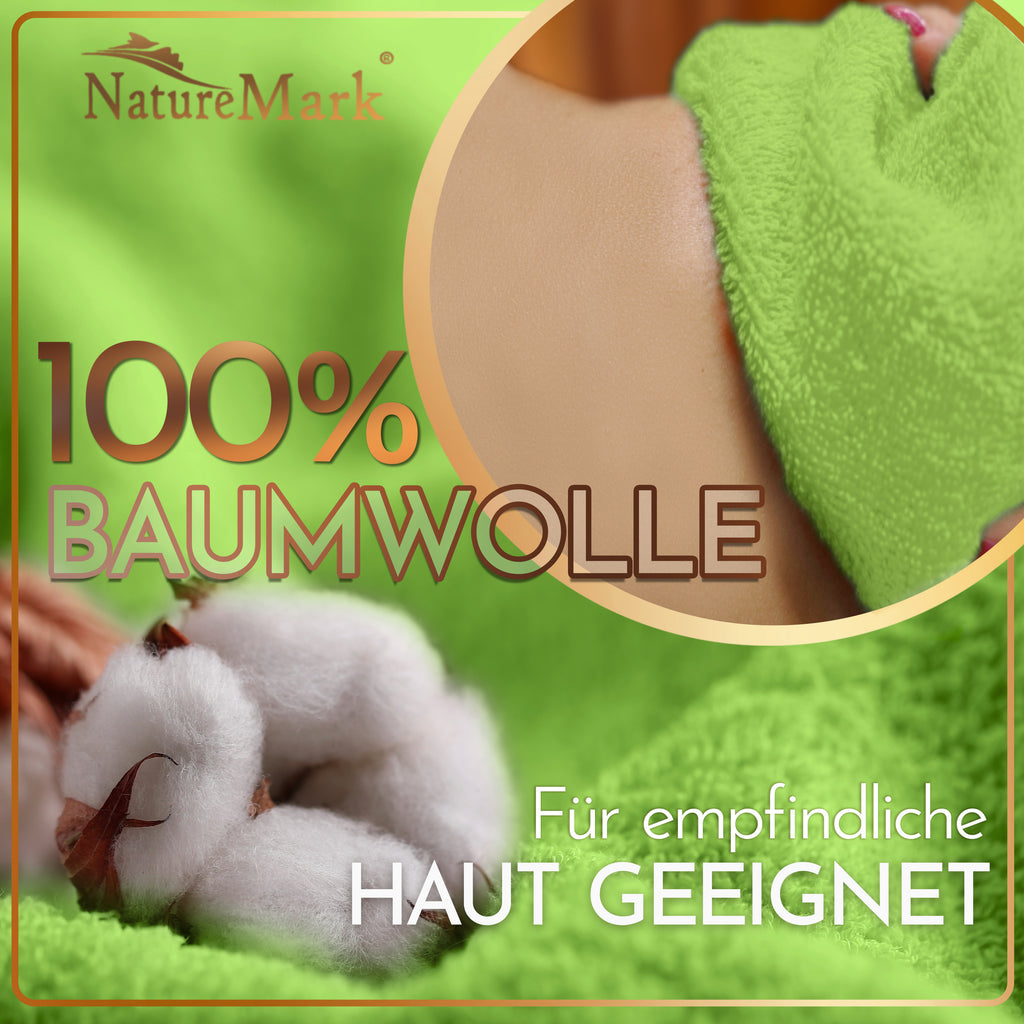 NatureMark 2er Pack SAUNATÜCHER Premium Qualität 80x200cm SAUNATUCH Sauna-Handtuch 100% Baumwolle Farbe: Schwarz