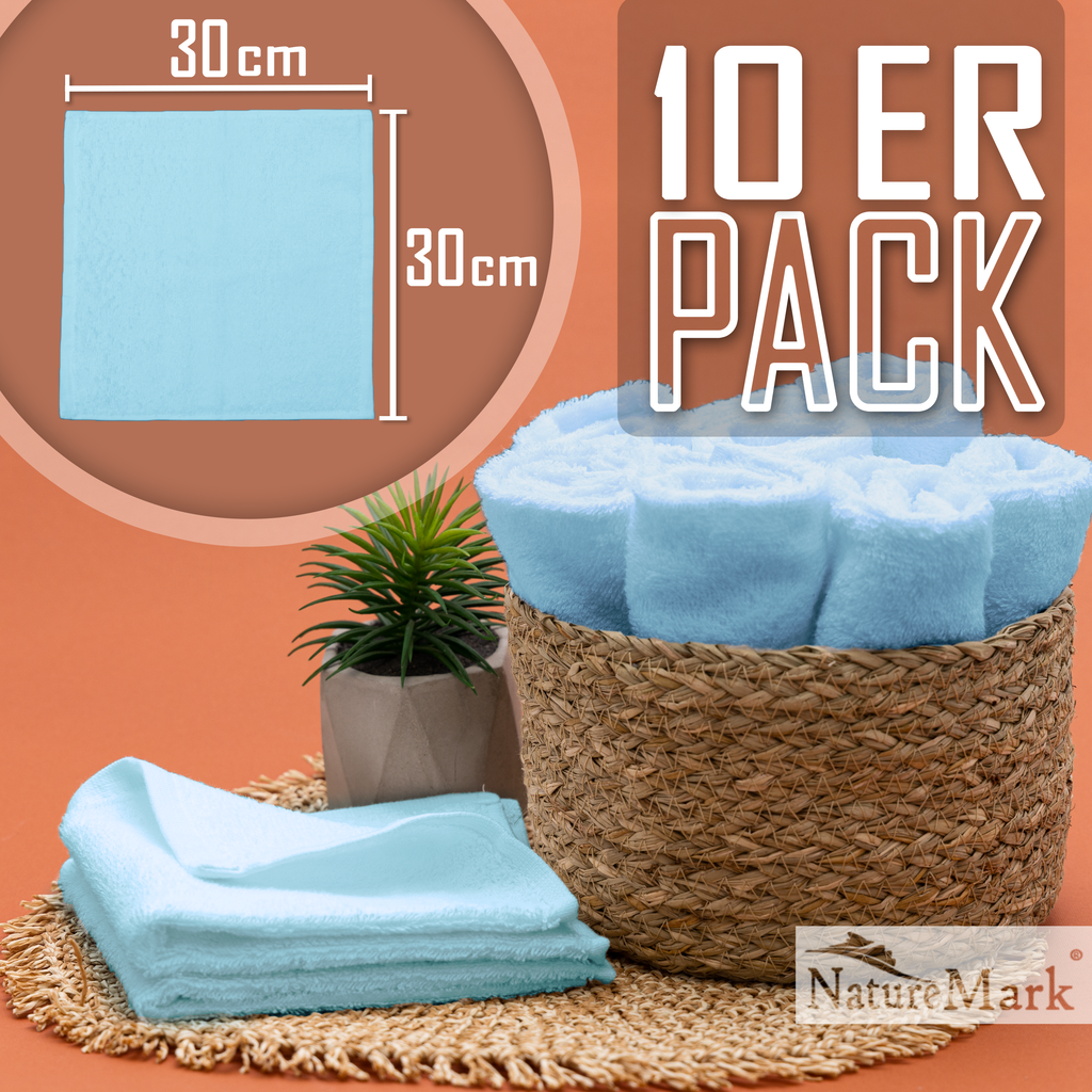 Frottier Seiftücher 10er Pack 30x30cm, 100% Baumwolle