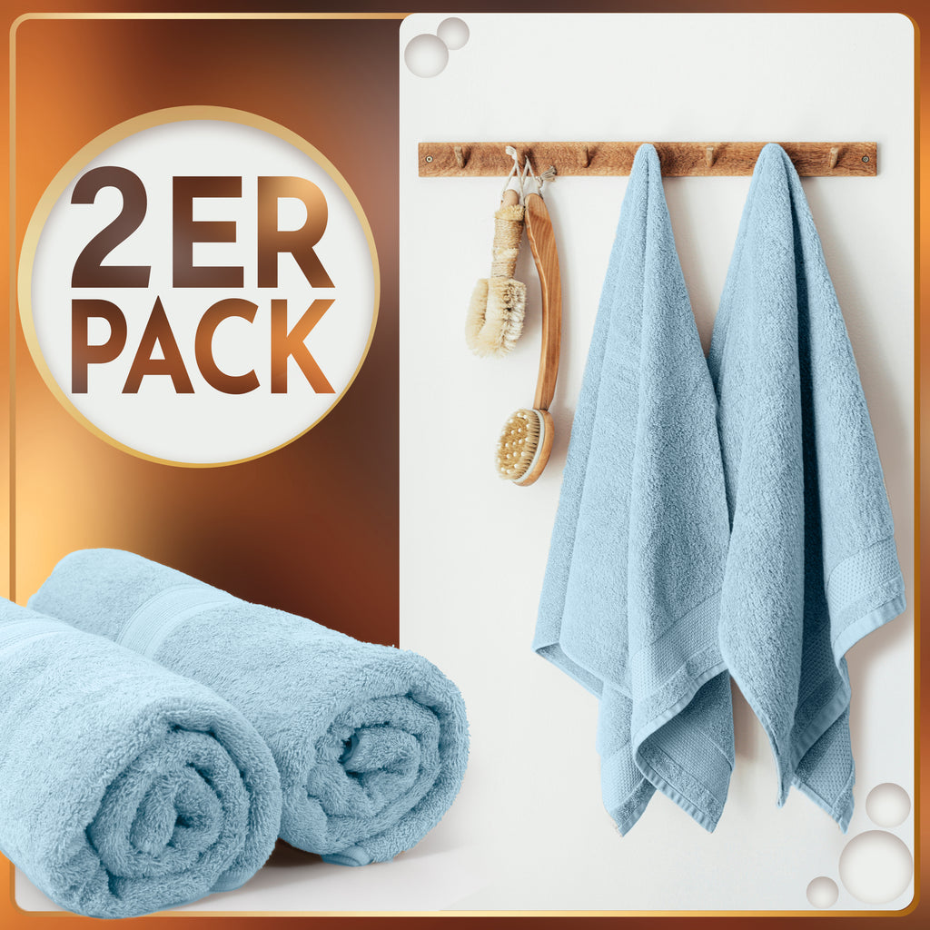 NatureMark 2er Pack SAUNATÜCHER Premium Qualität 80x200cm SAUNATUCH Sauna-Handtuch 100% Baumwolle Farbe: Schwarz