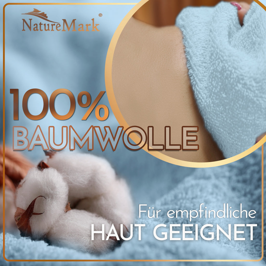 NatureMark 2er Pack SAUNATÜCHER Premium Qualität 80x200cm SAUNATUCH Sauna-Handtuch 100% Baumwolle Farbe: Schwarz