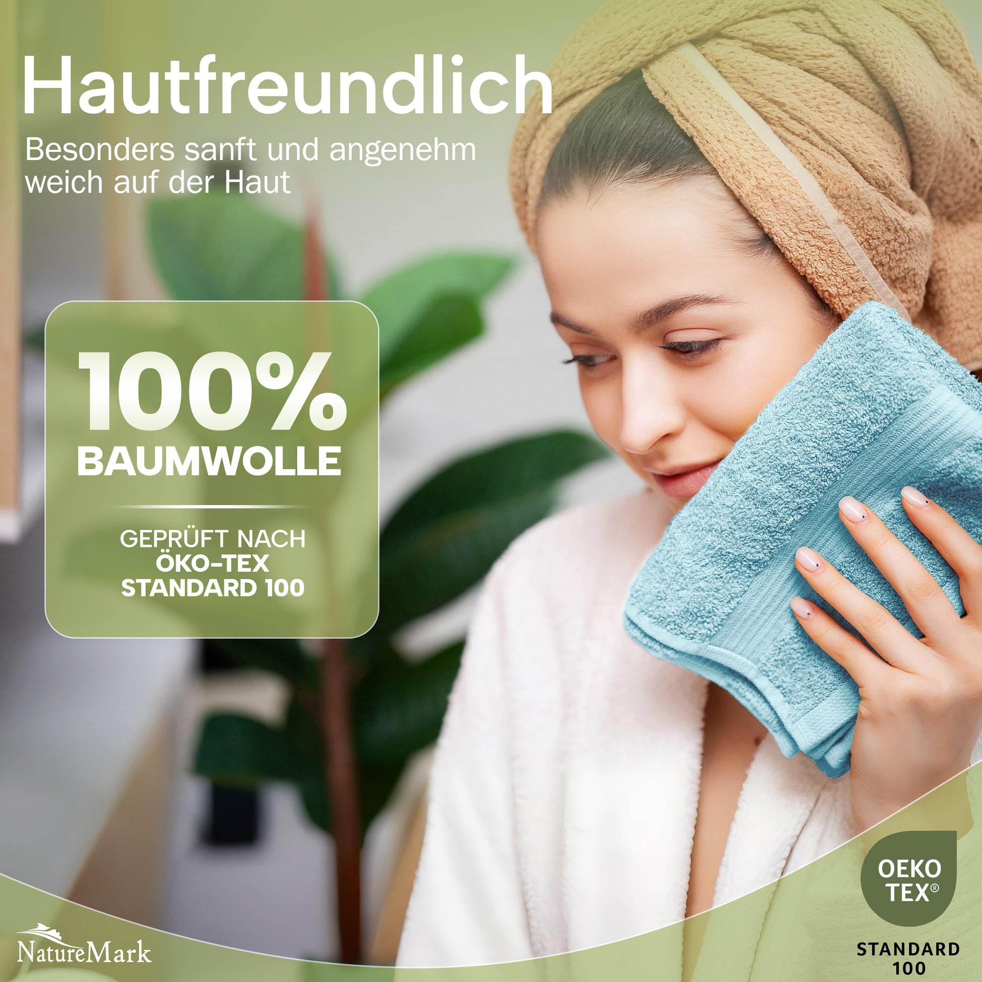 NatureMark Gästetücher – 12er Pack (30x50 cm), 100% Baumwolle, Oeko-Tex Zertifiziert, weich, saugfähig und pflegeleicht – Für Bad, Gäste & Spa – Anthrazit/Grau