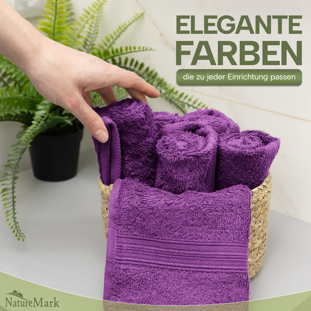 NatureMark Gästetücher – 12er Pack (30x50 cm), 100% Baumwolle, Oeko-Tex Zertifiziert, weich, saugfähig und pflegeleicht – Für Bad, Gäste & Spa – Anthrazit/Grau