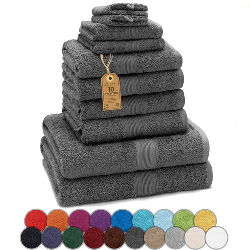 Frottier Handtuch-Set, 4X Handtücher, 2X Duschtücher, 2X Gästetücher, 2X Waschhandschuhe