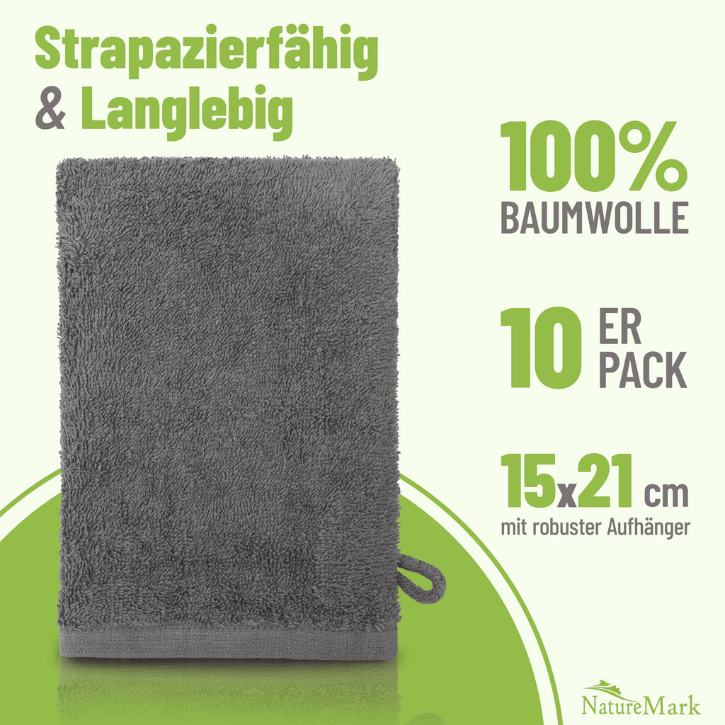 Waschhandschuhe 500 gsm (10er-Set)