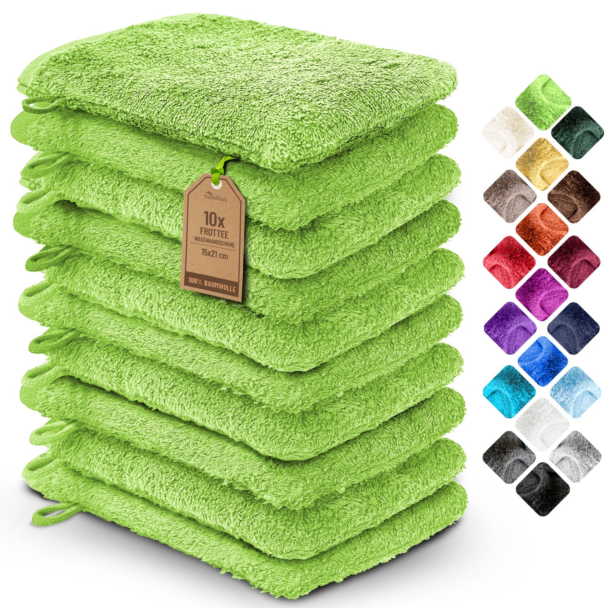 Waschhandschuhe 500 gsm (10er-Set)