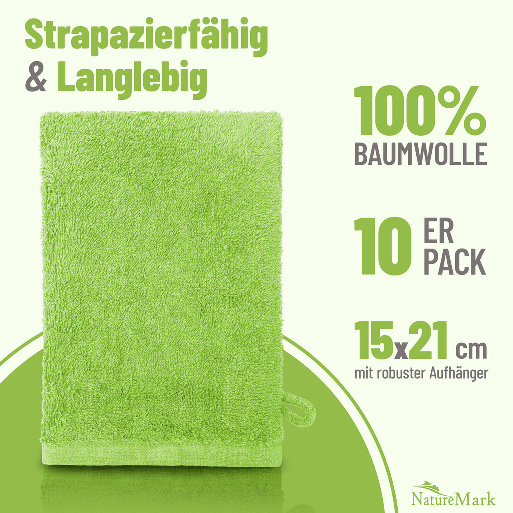 Waschhandschuhe 500 gsm (10er-Set)