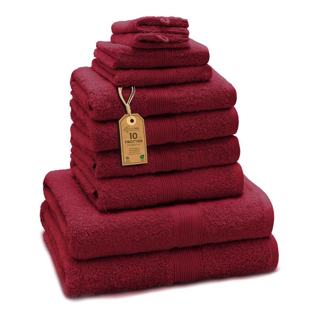 Frottier Handtuch-Set, 4X Handtücher, 2X Duschtücher, 2X Gästetücher, 2X Waschhandschuhe