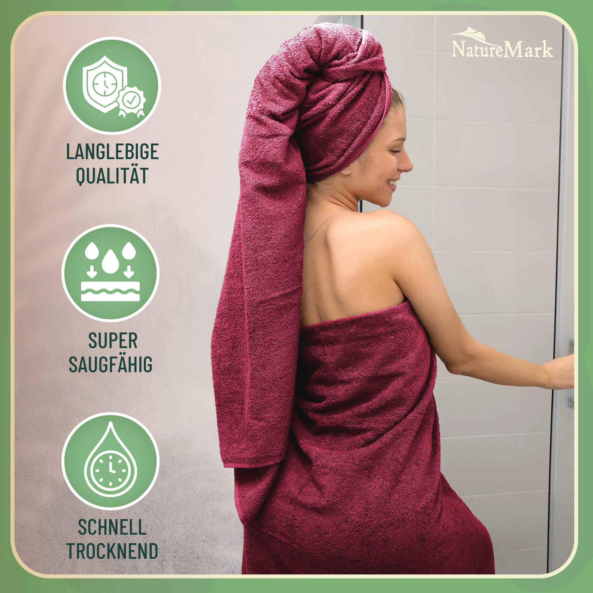 Frottier Handtuch-Set, 4X Handtücher, 2X Duschtücher, 2X Gästetücher, 2X Waschhandschuhe